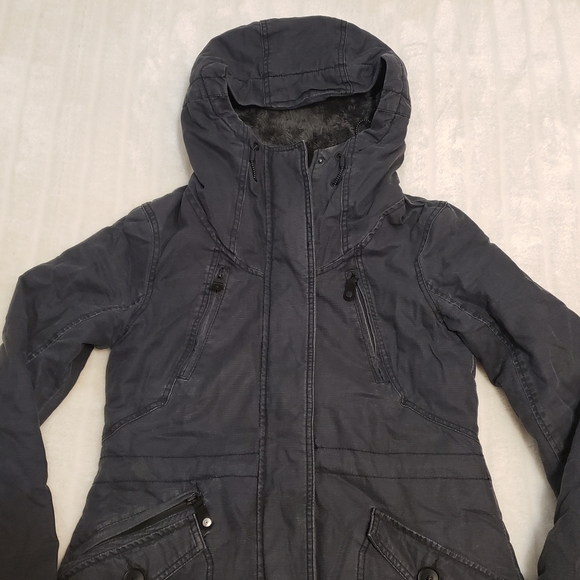 SOLD Bench Dark Gray Faux Fur Lined Utility Jacket - Picture 2 of 16